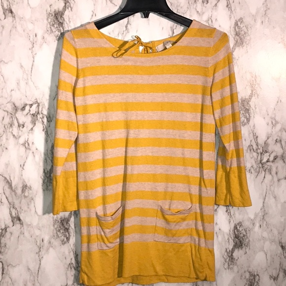 LOFT Sweaters - Loft M tunic sweater yellow  stripe sweater